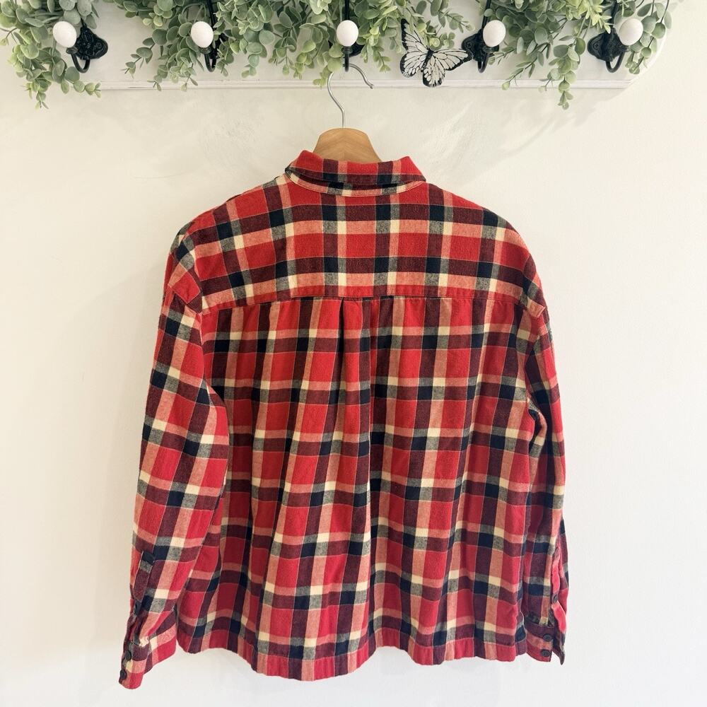 Madewell Flannel Westlake Shirt in Newfield Plaid red size large R4556 - Picture 2 of 6